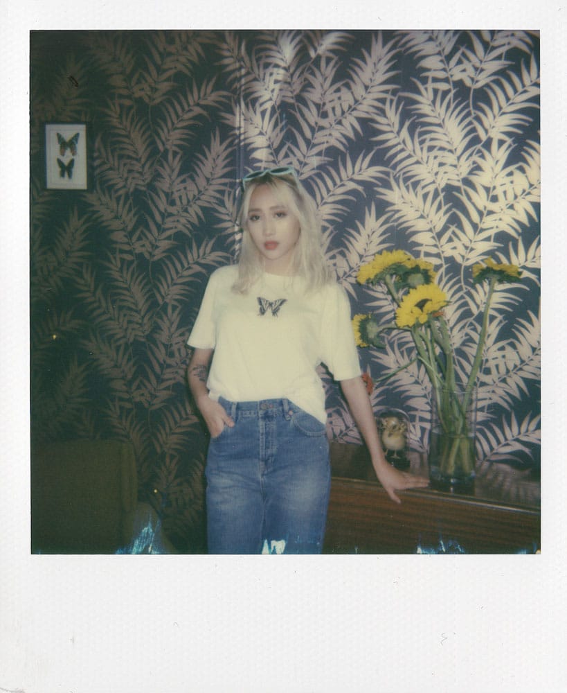 Butterfly T Shirt polaroid - Screen Printed Illustration - Designed by Maddy Young