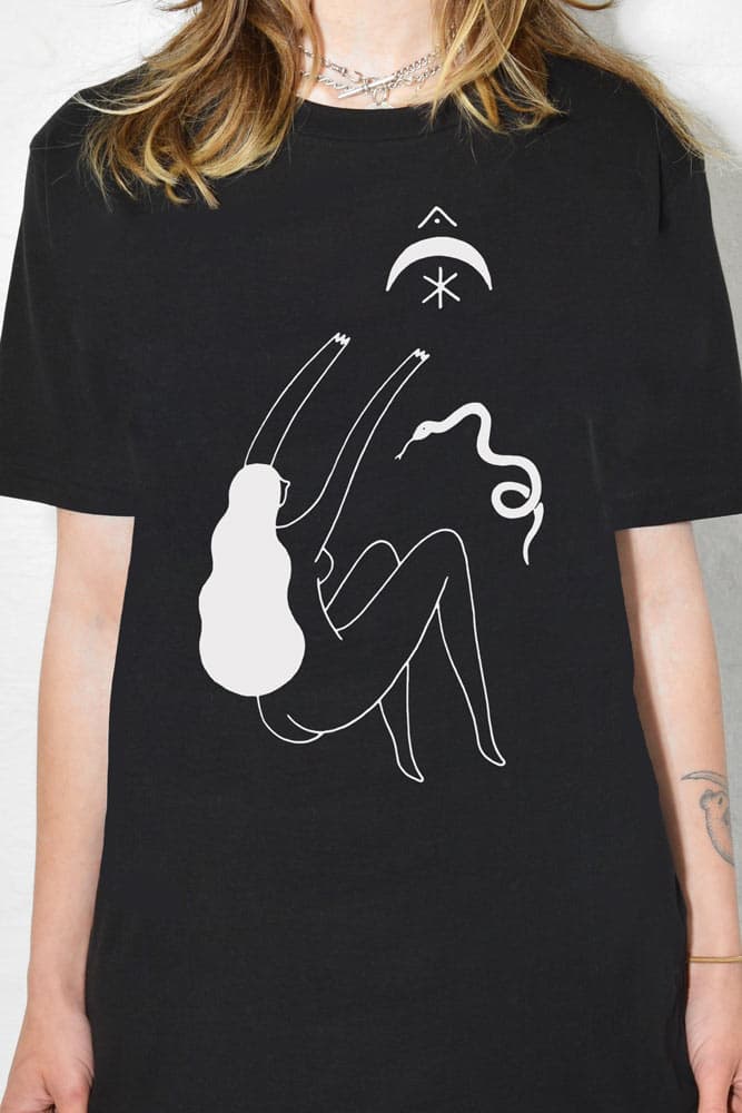 Serpiente snake and girl print by Christian Castañeda