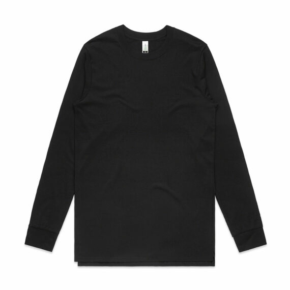 AS Colour 5029G Mens Base Organic Long Sleeve Tee Black Front