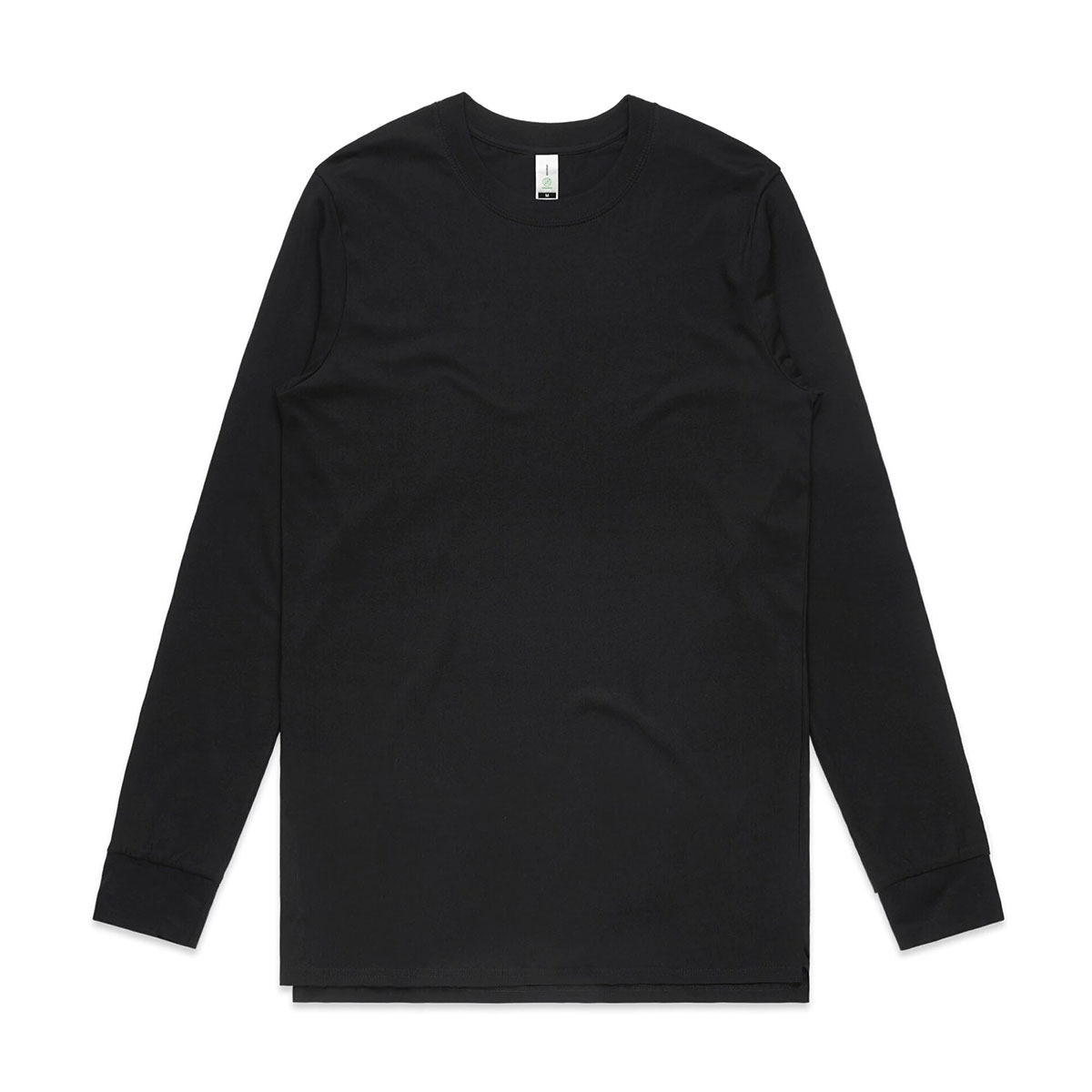 AS Colour 5029G Mens Base Organic Long Sleeve Tee Black Front