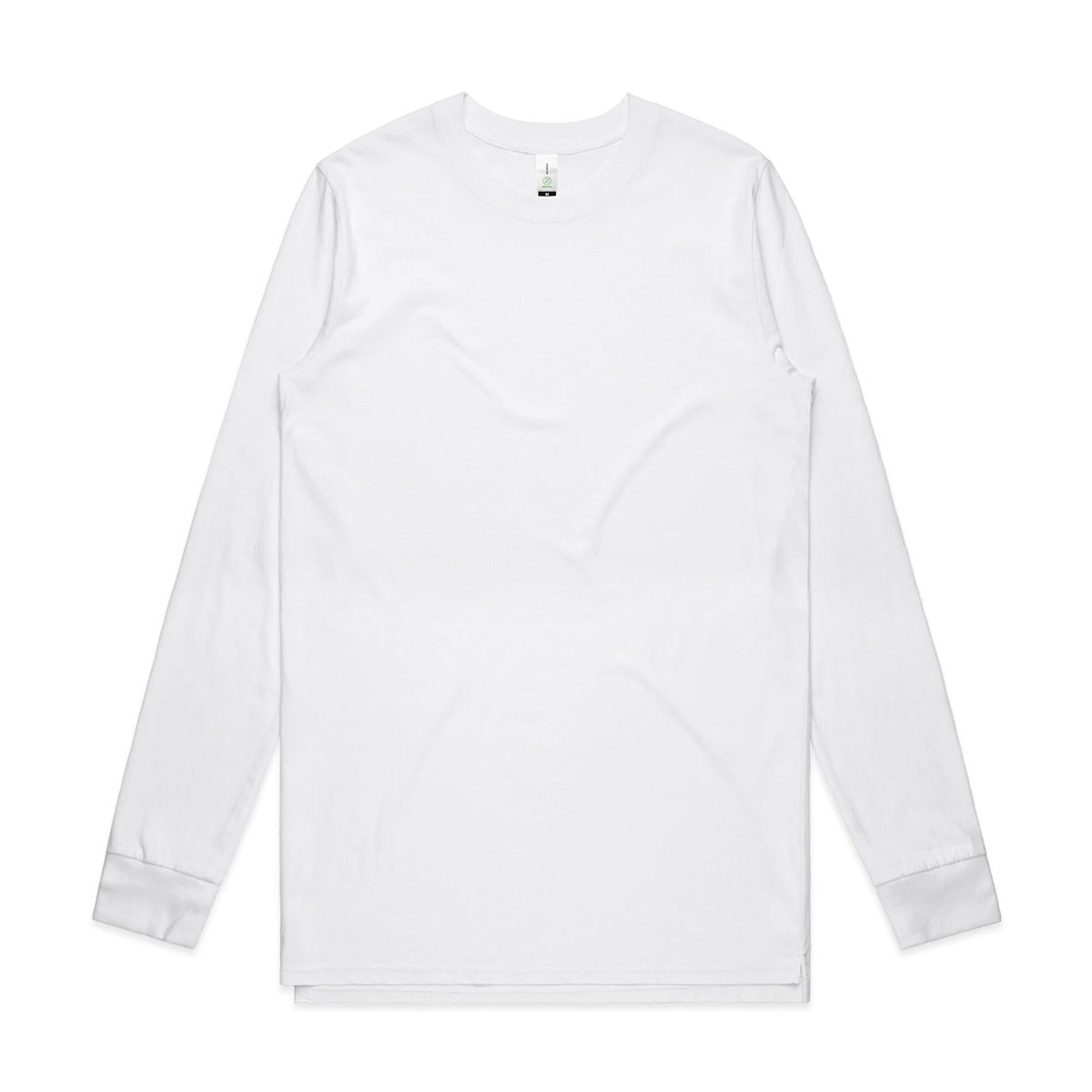 AS Colour 5029G Mens Base Organic Long Sleeve Tee White Front