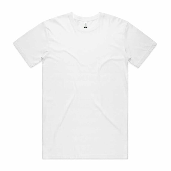 Front of White AS Colour 5001G Mens Staple Organic Tee
