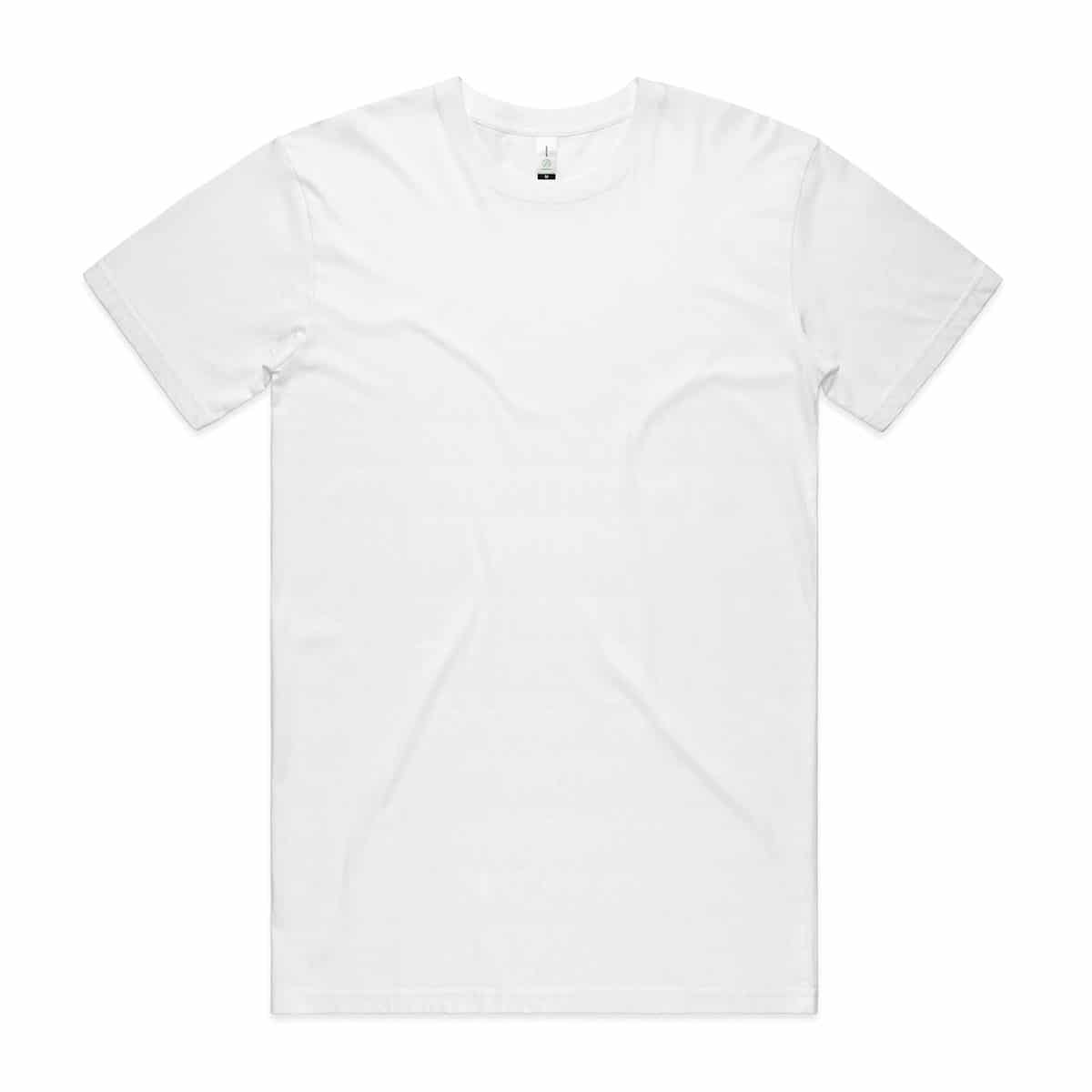 Front of White AS Colour 5001G Mens Staple Organic Tee