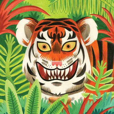Digital print of tiger designed by Jack Teagle