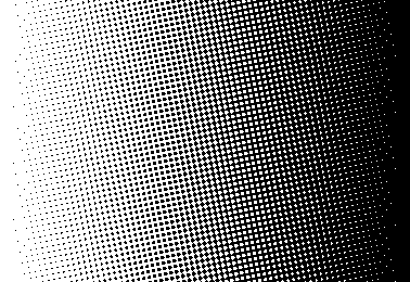 Halftone dots showing a lower LPI frequency and larger dots