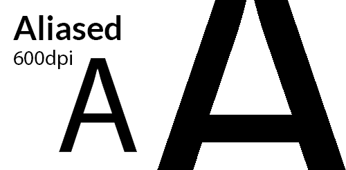 Aliased text edges