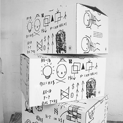 Stack of Screen Printed Boxes
